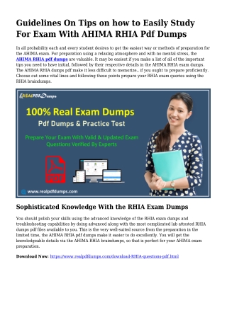 RHIA Pdf Dumps The Logical Planning Supply