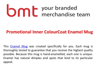 Promotional Inner ColourCoat Enamel Mug