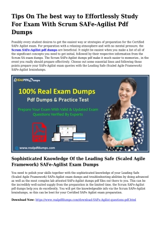 Important Preparation Via the Aid Of SAFe-Agilist Dumps Pdf