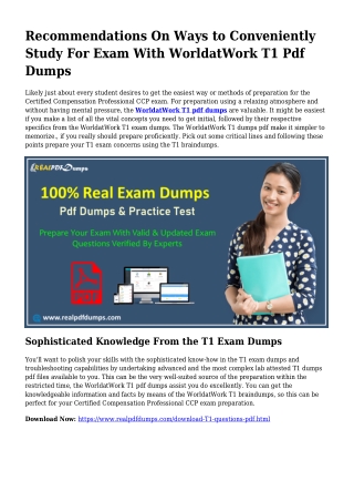 Polish Your Capabilities Along with the Help Of T1 Pdf Dumps