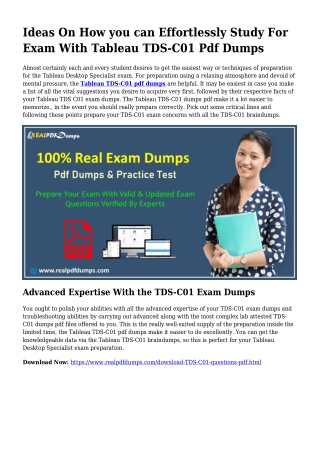 Viable Your Planning By way of TDS-C01 Pdf Dumps