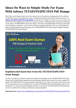 TETAESTSAPIC1019 PDF Dumps To Resolve Planning Difficulties