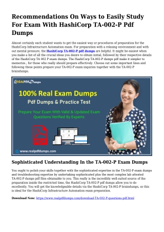 Important Preparation From the Aid Of TA-002-P Dumps Pdf