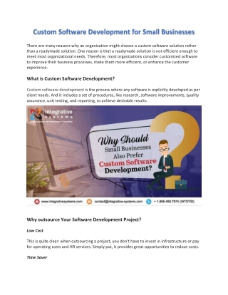 Custom Software Development for Small Businesses