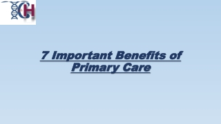 7 Important Benefits of Primary Care