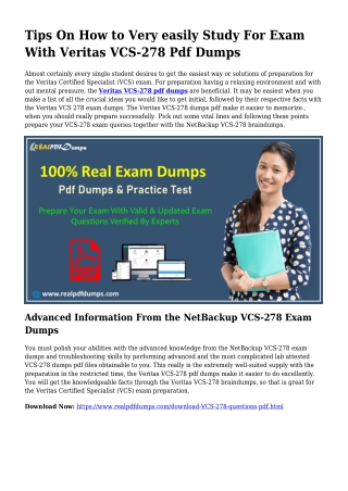 Sustainable VCS-278 Dumps Pdf For Incredible Outcome