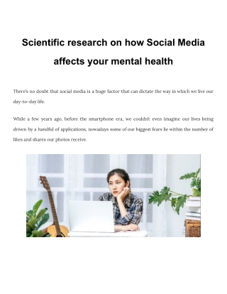 Scientific research on how Social Media affects your mental health