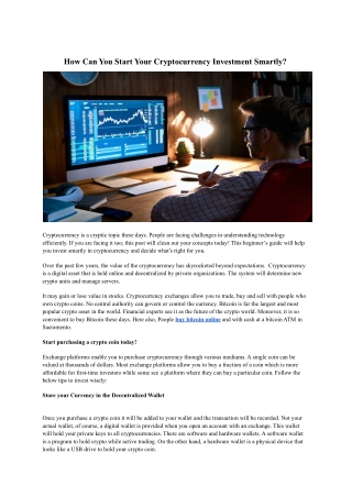 How Should You Begin Your Cryptocurrency Investment?