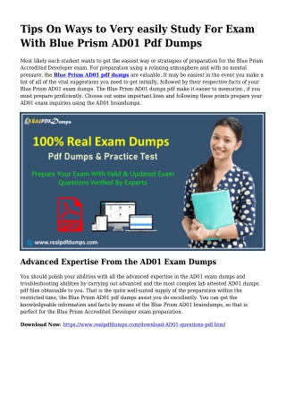 Sustainable AD01 Dumps Pdf For Remarkable Consequence