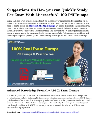 Beneficial Planning Via the Assistance Of AI-102 Dumps Pdf