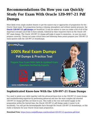 1Z0-997-21 PDF Dumps To Solve Planning Challenges