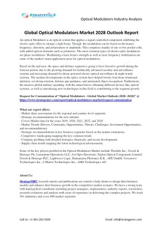 Optical Modulators Market Forecasts to 2028