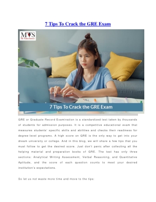 7 Tips To Crack the GRE Exam