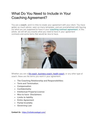 What Do You Need to Include in Your Coaching Agreement