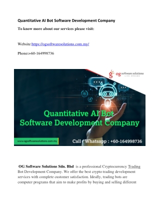 Quantitative AI Bot Software Development Company