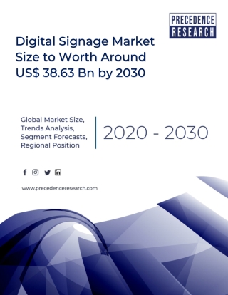 Digital Signage Market Size to Surpass Around US$ 38.63 Billion by 2030