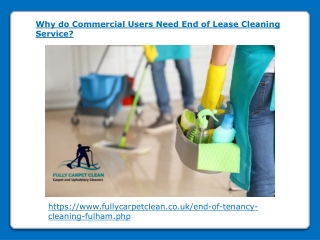 Why do Commercial Users Need End of Lease Cleaning Service