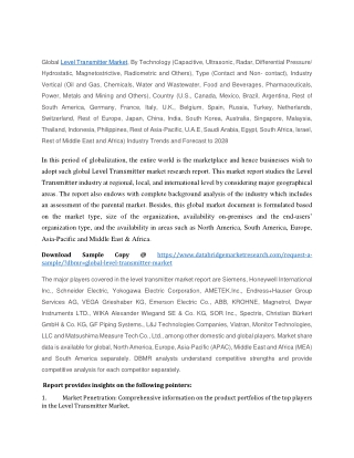 Level Transmitter Market