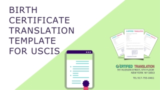 Birth Certificate Translation Template for USCIS