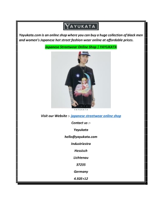 Japanese Streetwear Online Shop  YAYUKATA