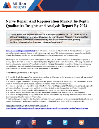 Nerve Repair And Regeneration Market Latest Insights, Sales Projections and Forecasts Till 2024