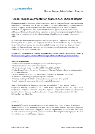 Human Augmentation Market Forecasts to 2028