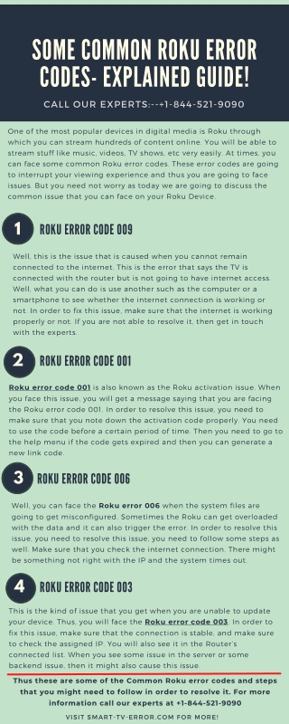 Some Common Roku Error Codes- Explained Guide!