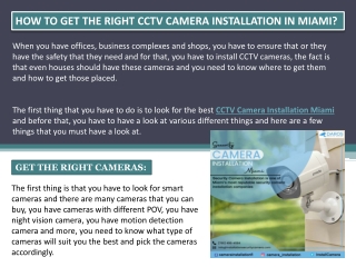 How To Get The Right CCTV Camera Installation In Miami