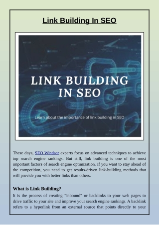 Link Building In SEO