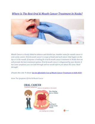 Where Is The Best Oral & Mouth Cancer Treatment In Noida-converted