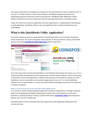 QuickBooks Utility Application Permission Step to Fix it