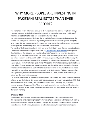 WHY MORE PEOPLE ARE INVESTING IN PAKISTANI REAL ESTATE THAN EVER BEFORE