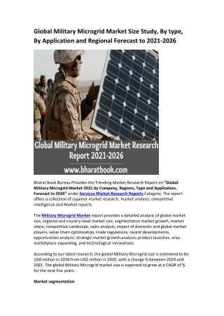 Global Military Microgrid Market Research Report 2021-2026
