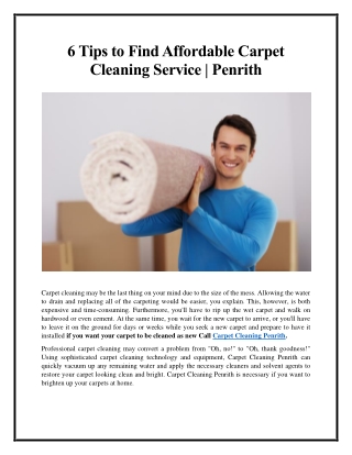 6 Tips to Find Affordable Carpet Cleaning Service - Penrith