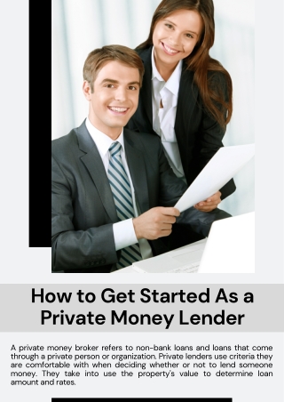 How to Get Started As a Private Money Lender