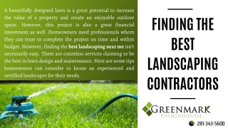 Finding the Best Landscaping Contractors