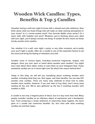 Wooden Wick Candles: Types, Benefits & Top 5 Candles