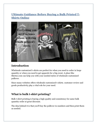 Ultimate Guidance Before Buying a Bulk Printed T-Shirts Online