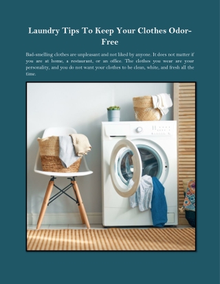 Laundry Tips To Keep Your Clothes Odor-Free