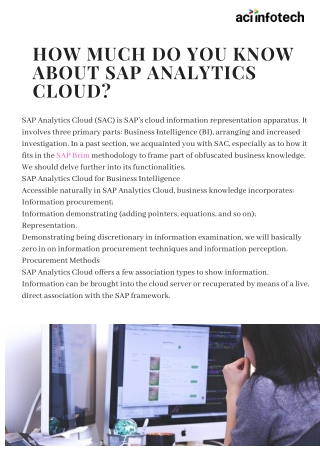 How Much Do You Know About SAP Analytics Cloud