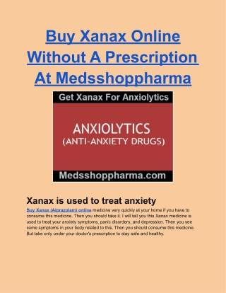 Buy Xanax Online Without A Prescription At Medsshoppharma