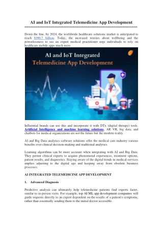 AI and IoT Integrated Telemedicine App Development