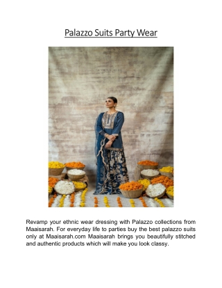 Palazzo Suits Party Wear