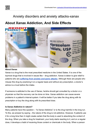 Anxiety disorders and anxiety attacks-xanax