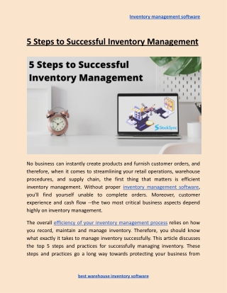 5 Steps to Successful Inventory Management