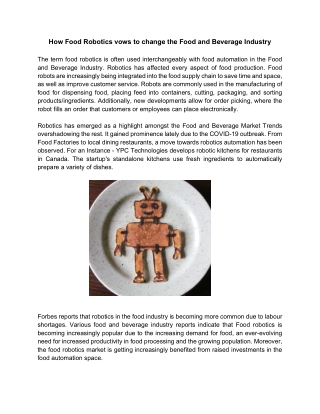 How Food Robotics vows to change the Food and Beverage Industry