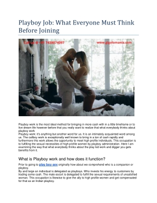 Playboy Job What Everyone Must Think Before Joining