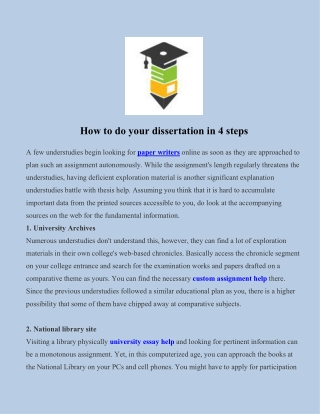 How To Do Your Dissertation in 4 Steps