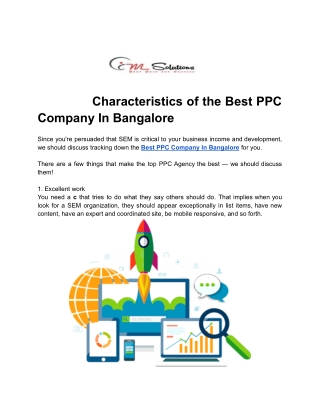 Characteristics of the Best PPC Company In Bangalore (1)