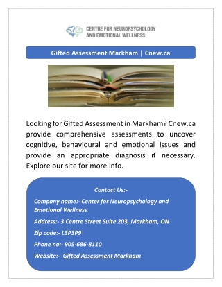 Gifted Assessment Markham | Cnew.ca